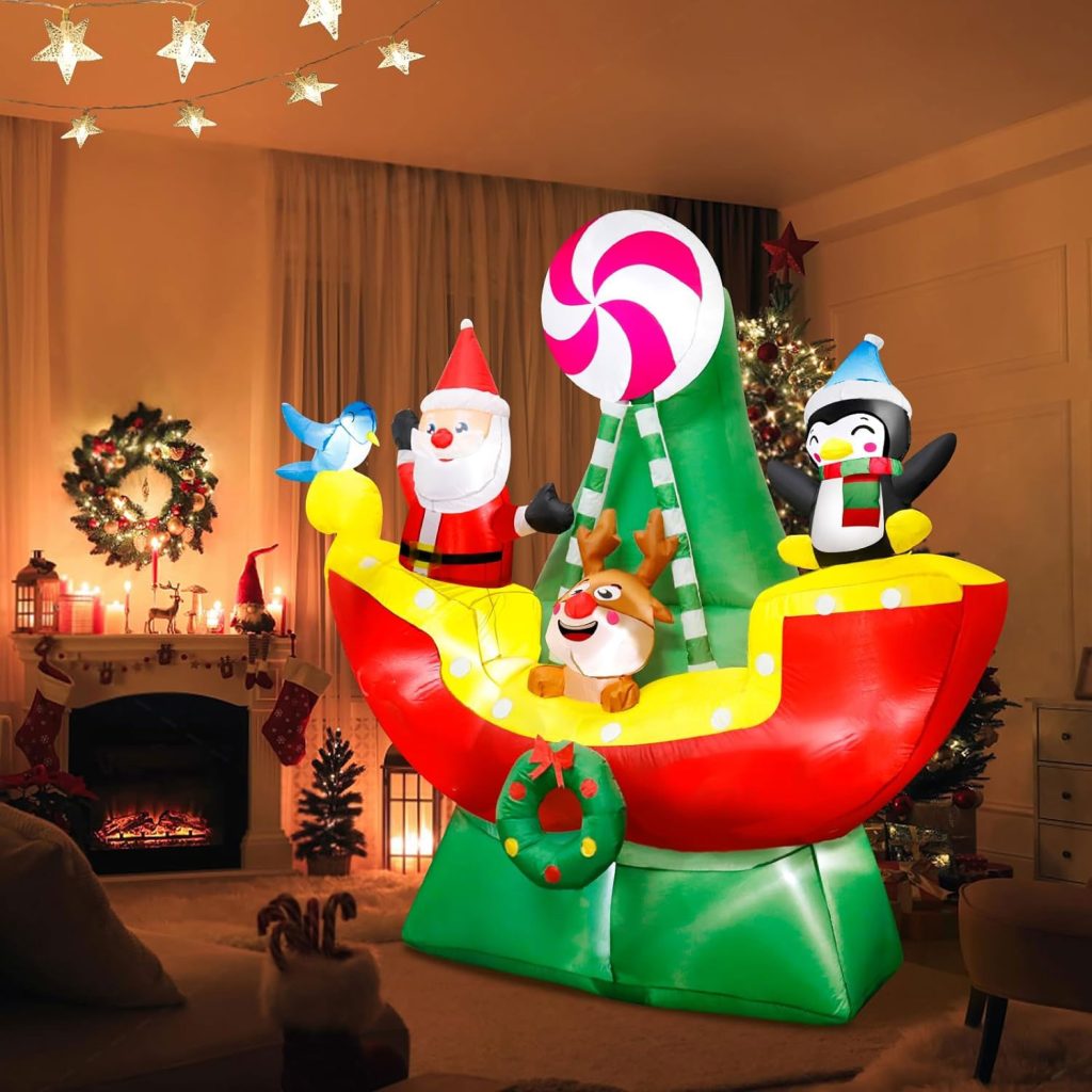 1 8m Pirate Ship Santa Friends Christmas Inflatable Airfigs Inflatables