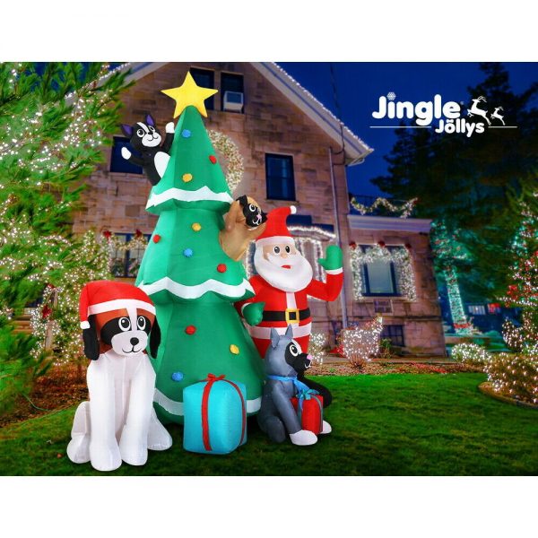 3M Inflatable Dog-loving Santa Christmas Tree - Image 3