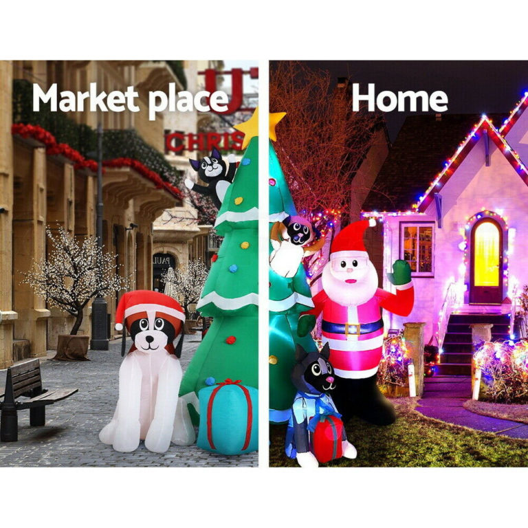 3M Inflatable Dog-loving Santa Christmas Tree – Airfigs Inflatables