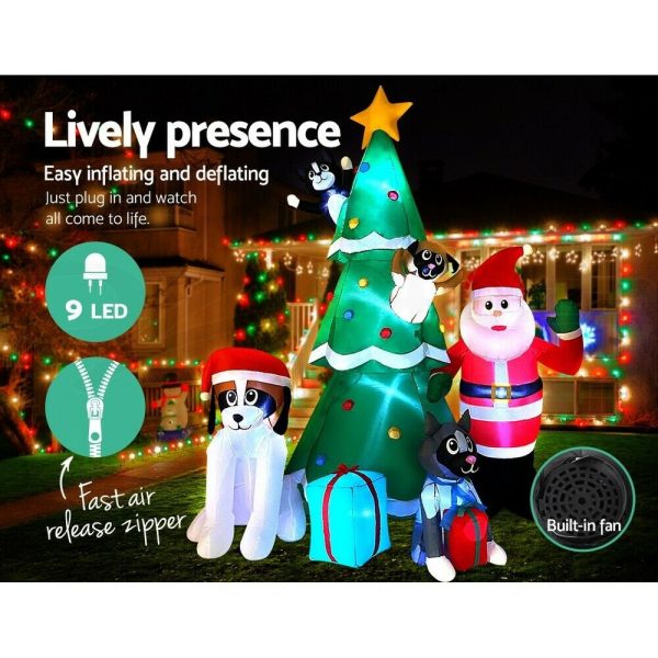 3M Inflatable Dog-loving Santa Christmas Tree - Image 5