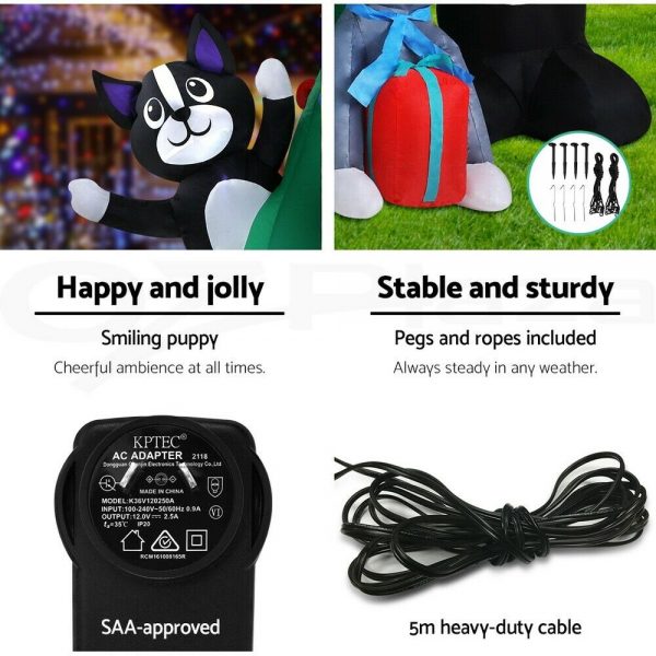 3M Inflatable Dog-loving Santa Christmas Tree - Image 4