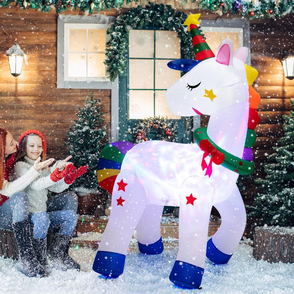Magic Inflatables 1.8m Magic Unicorn w/ Disco Light Christmas Inflatable – Airfigs ...