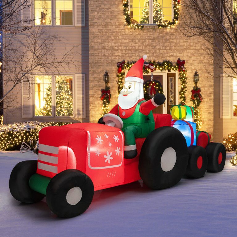 2.7m Christmas Santa Riding Tractor Inflatable – Airfigs Inflatables