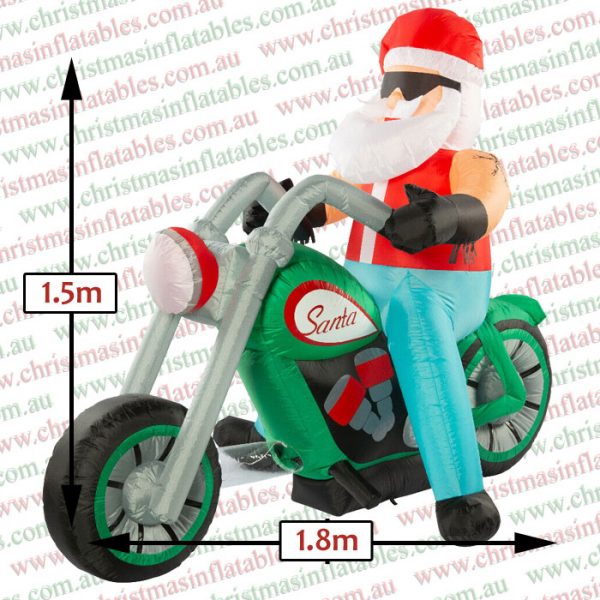 1.8m Santa Biker Airpower Christmas Inflatable - Image 2