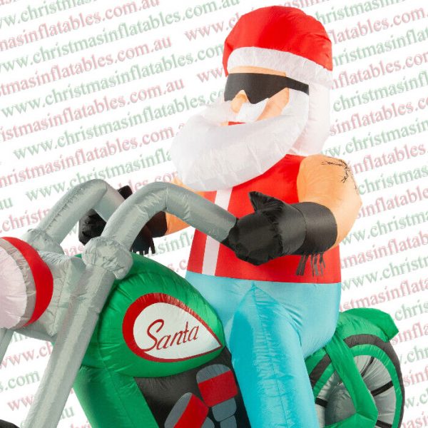 1.8m Santa Biker Airpower Christmas Inflatable - Image 3