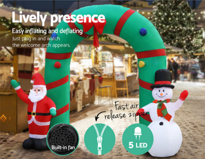 2.8M Giant Santa Snowman Archway - Image 7