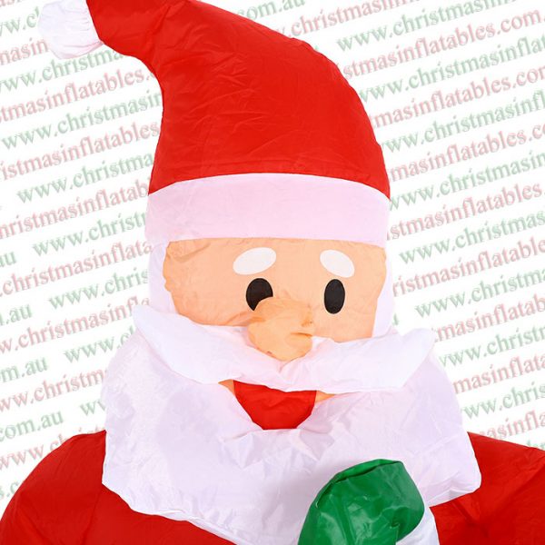 1.2m Santa with Green Candy Cane - Image 5