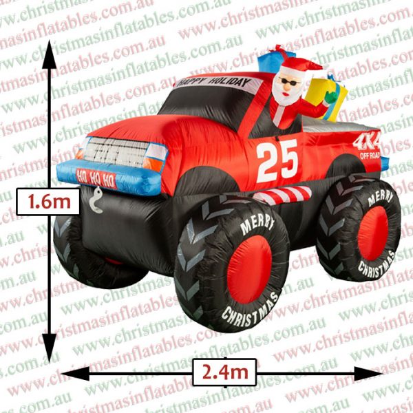 2.4m Big Wheels Santa Christmas Inflatable - Image 2