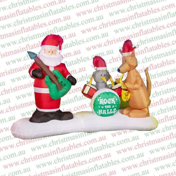 2.6m Rock The Halls Santa's Band Christmas Inflatable