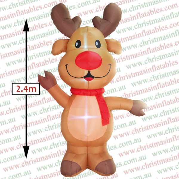 2.4m Big Headed Reindeer Christmas Inflatable - Image 2