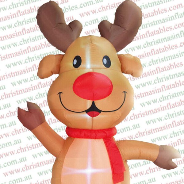 2.4m Big Headed Reindeer Christmas Inflatable - Image 3