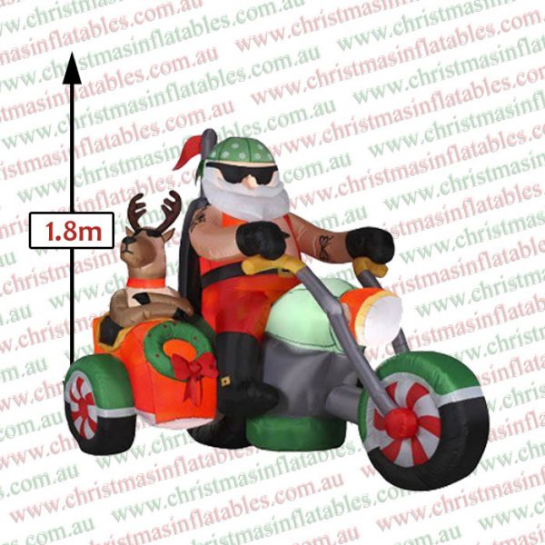 1.8m Inflatable Santa, Reindeer & Trike - Image 7