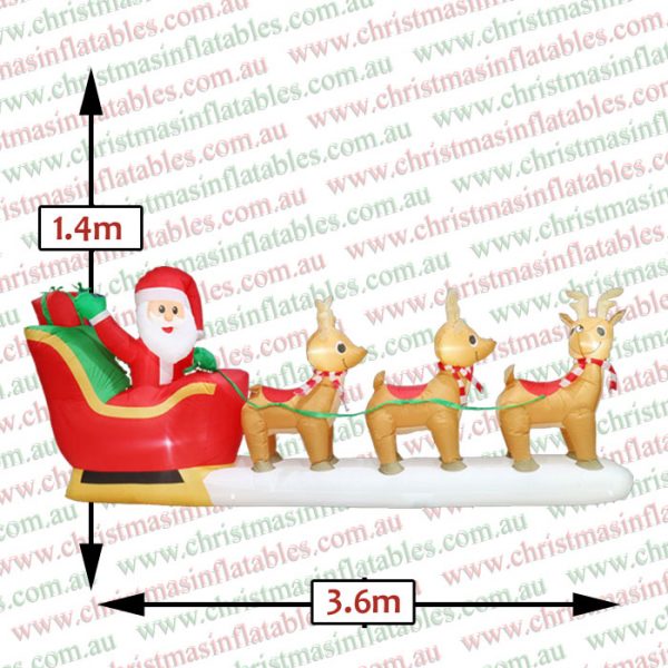 3.6m 3 Deer Santa Sleigh - Image 2