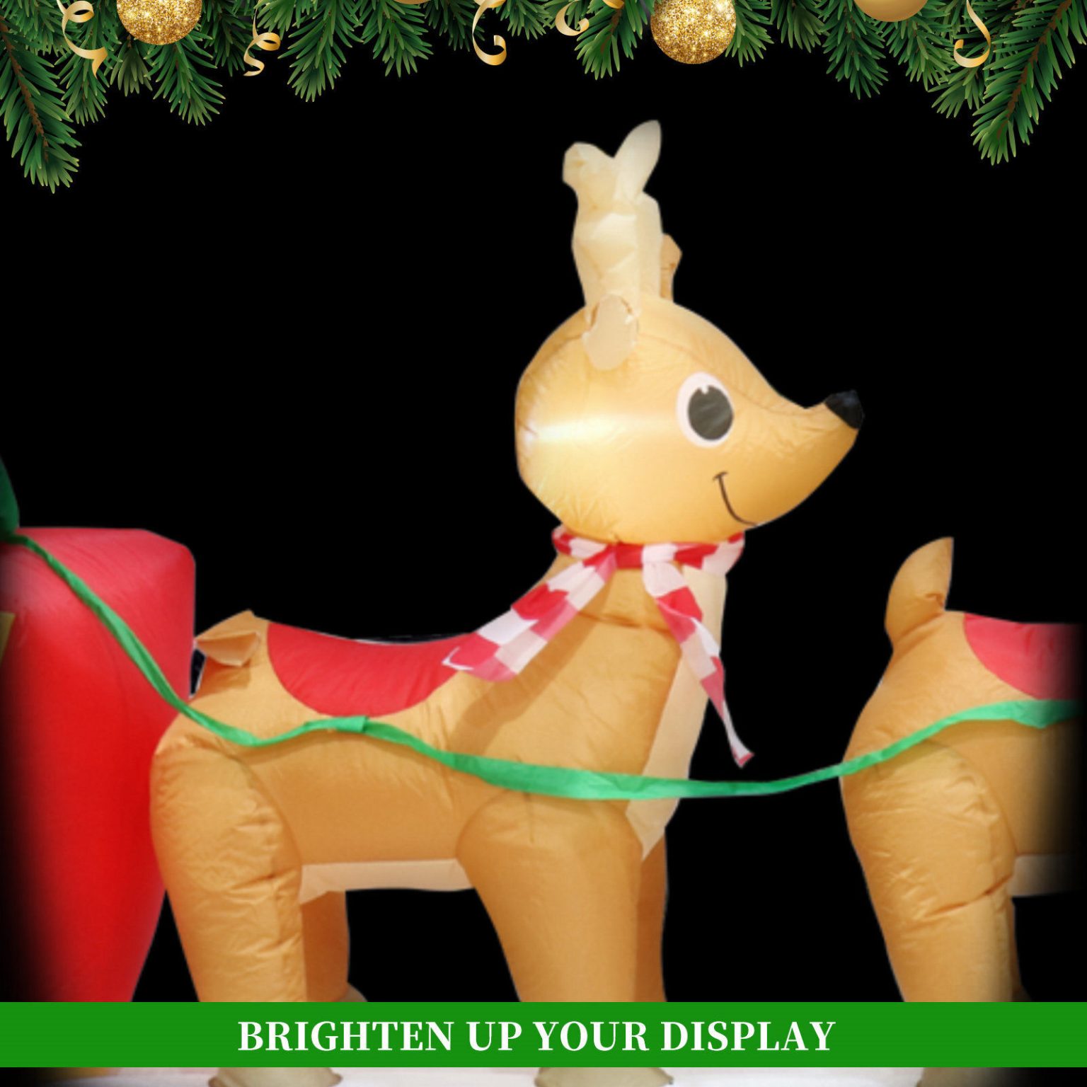 3.6m 3 Deer Santa Sleigh – Airfigs Inflatables