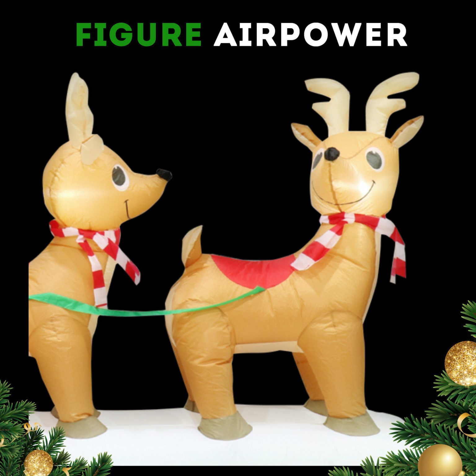 3.6m 3 Deer Santa Sleigh – Airfigs Inflatables