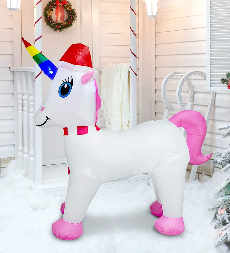 1.8m Unicorn Christmas Inflatable – Airfigs Inflatables