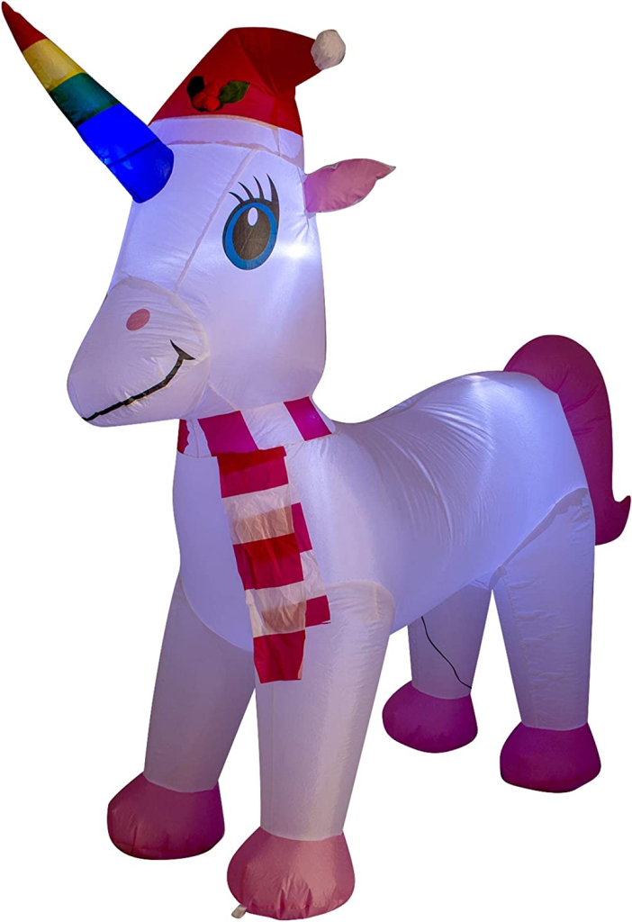 1.8m Unicorn Christmas Inflatable – Airfigs Inflatables