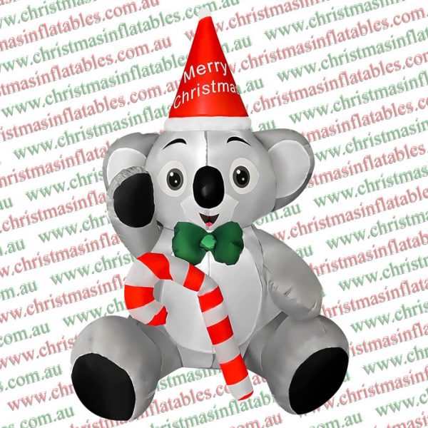 80cm Cute Christmas Koala Holding Cane