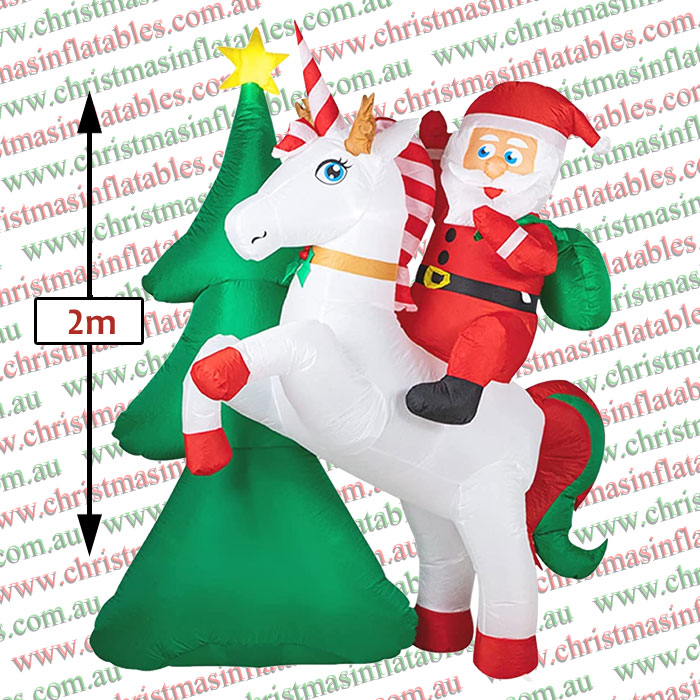 2m Hi Ho Santa Unicorn Christmas Inflatable – Airfigs Inflatables