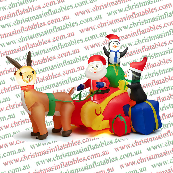 1.8m Santa Sleigh Out For Delivery