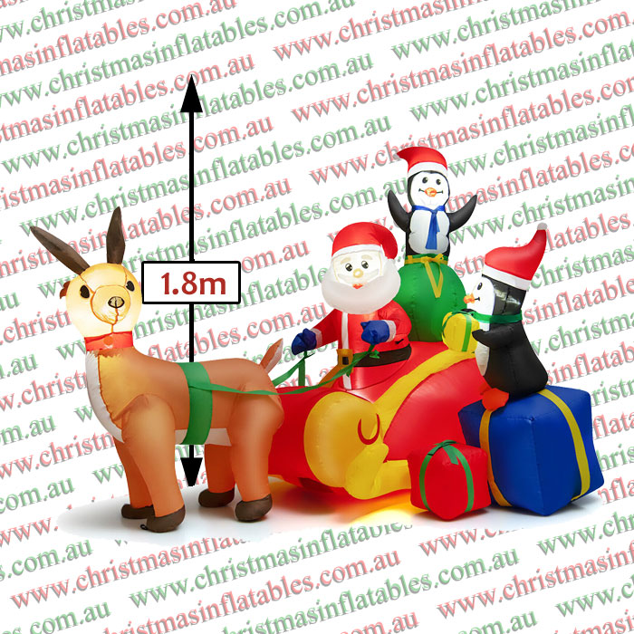1.8m Santa Sleigh Out For Delivery - Image 2