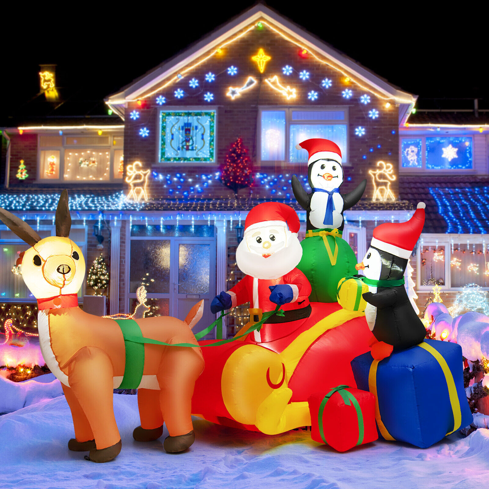 1.8m Santa Sleigh Out For Delivery - Image 3