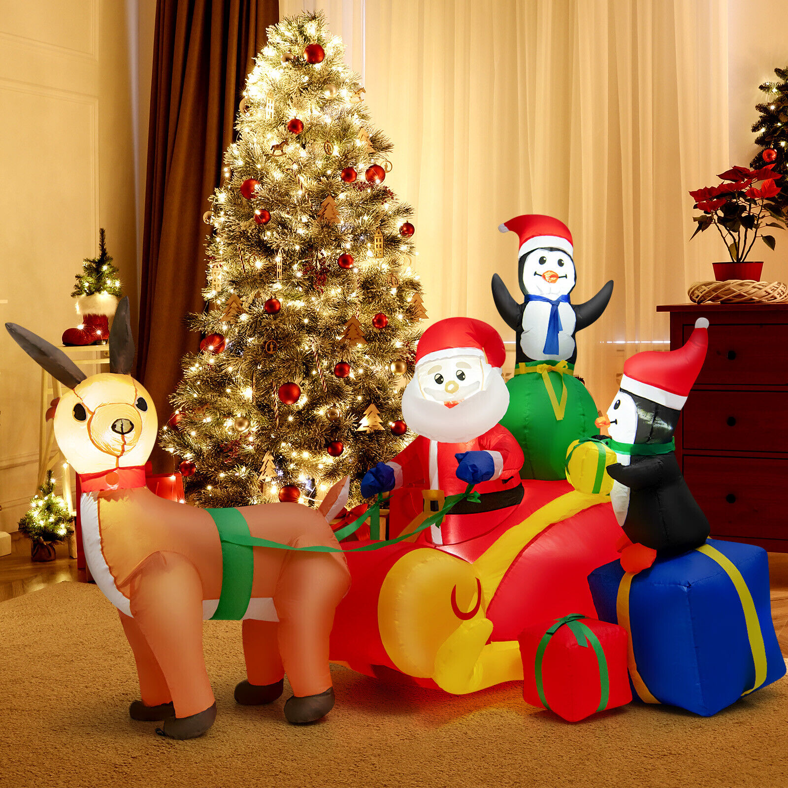 1.8m Santa Sleigh Out For Delivery - Image 6