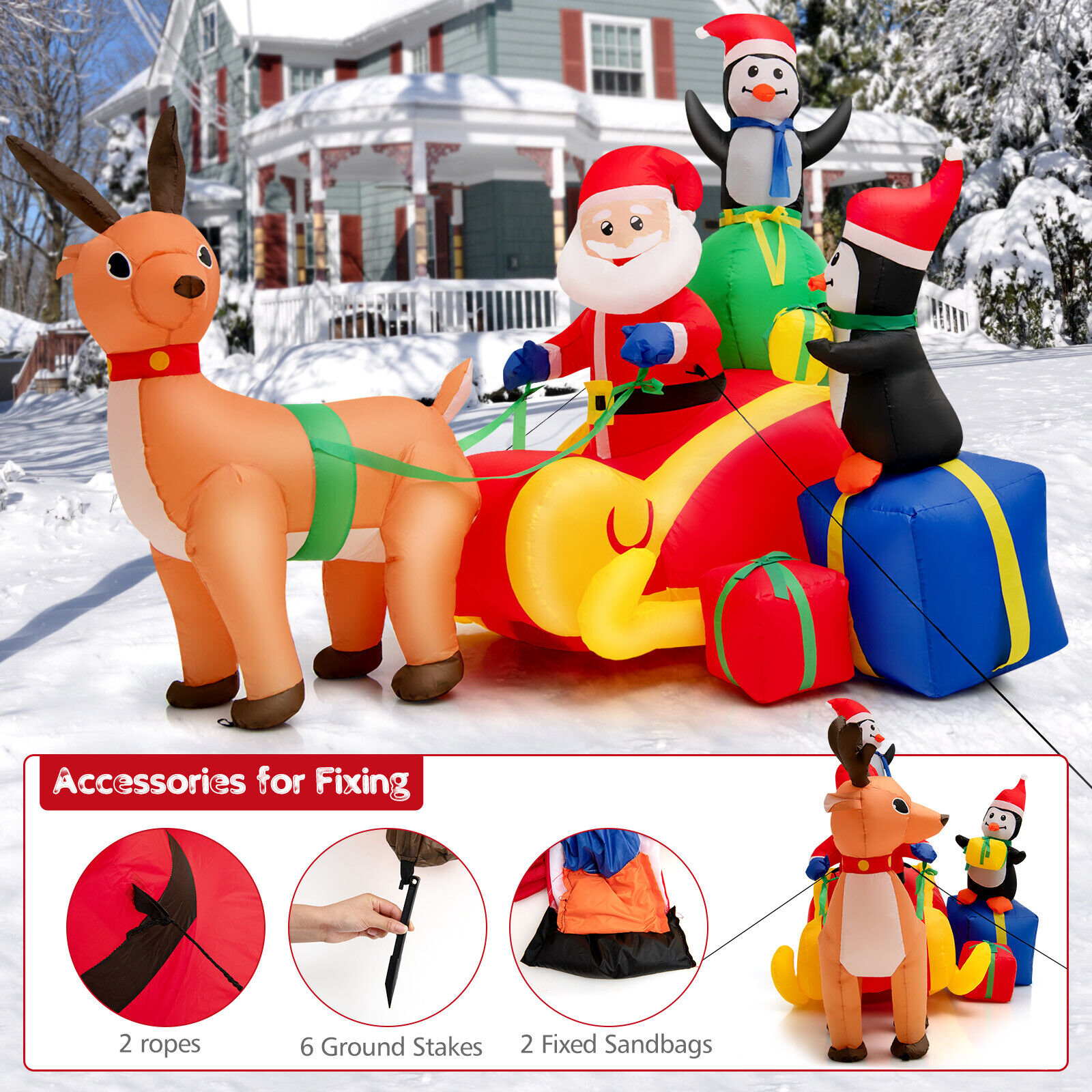 1.8m Santa Sleigh Out For Delivery - Image 7