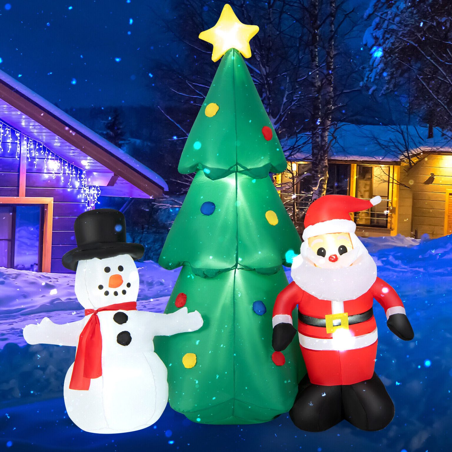 Santa Tree Snowman Inflatable 1.8m Xmas Tree Santa Snowman Christmas Inflatable – Airfigs Inflatables