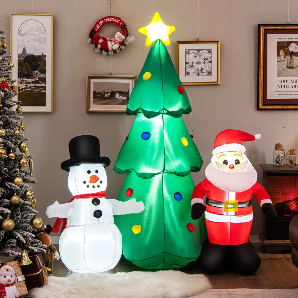 Santa Tree Snowman Inflatable 1.8m Xmas Tree Santa Snowman Christmas Inflatable – Airfigs Inflatables