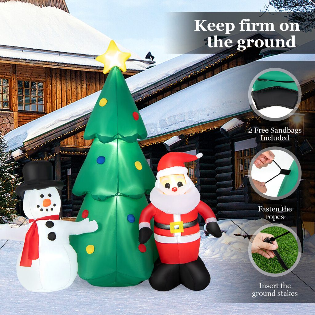Santa Tree Snowman Inflatable 1.8m Xmas Tree Santa Snowman Christmas Inflatable – Airfigs Inflatables