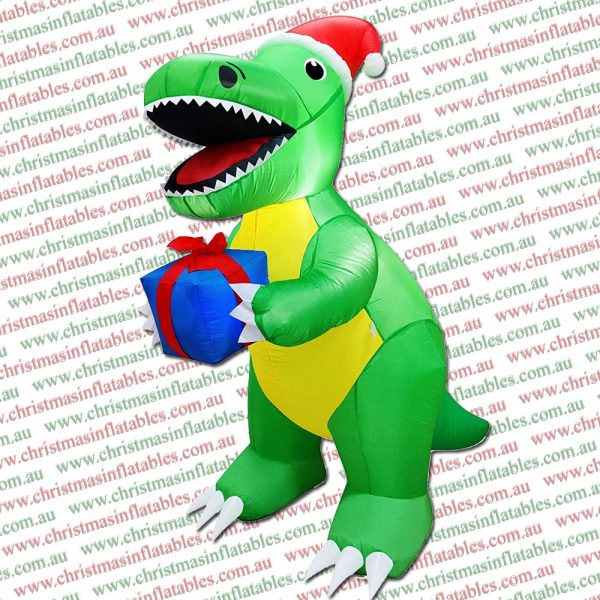 1.5m Gift Giving Smiling Dinosaur Christmas Inflatable