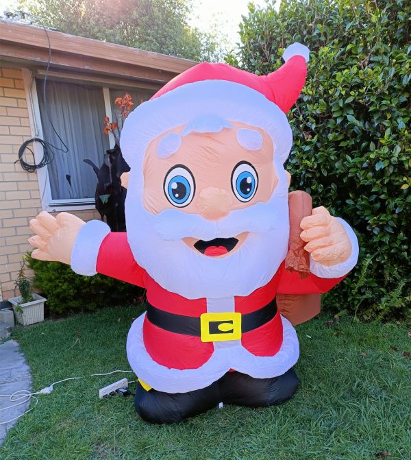 2m Large Body Santa with Huge Gift Bag Inflatable - Image 12