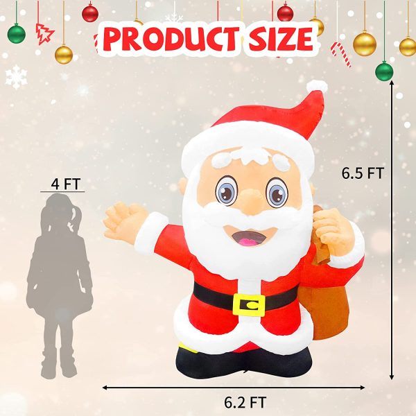 2m Large Body Santa with Huge Gift Bag Inflatable - Image 8