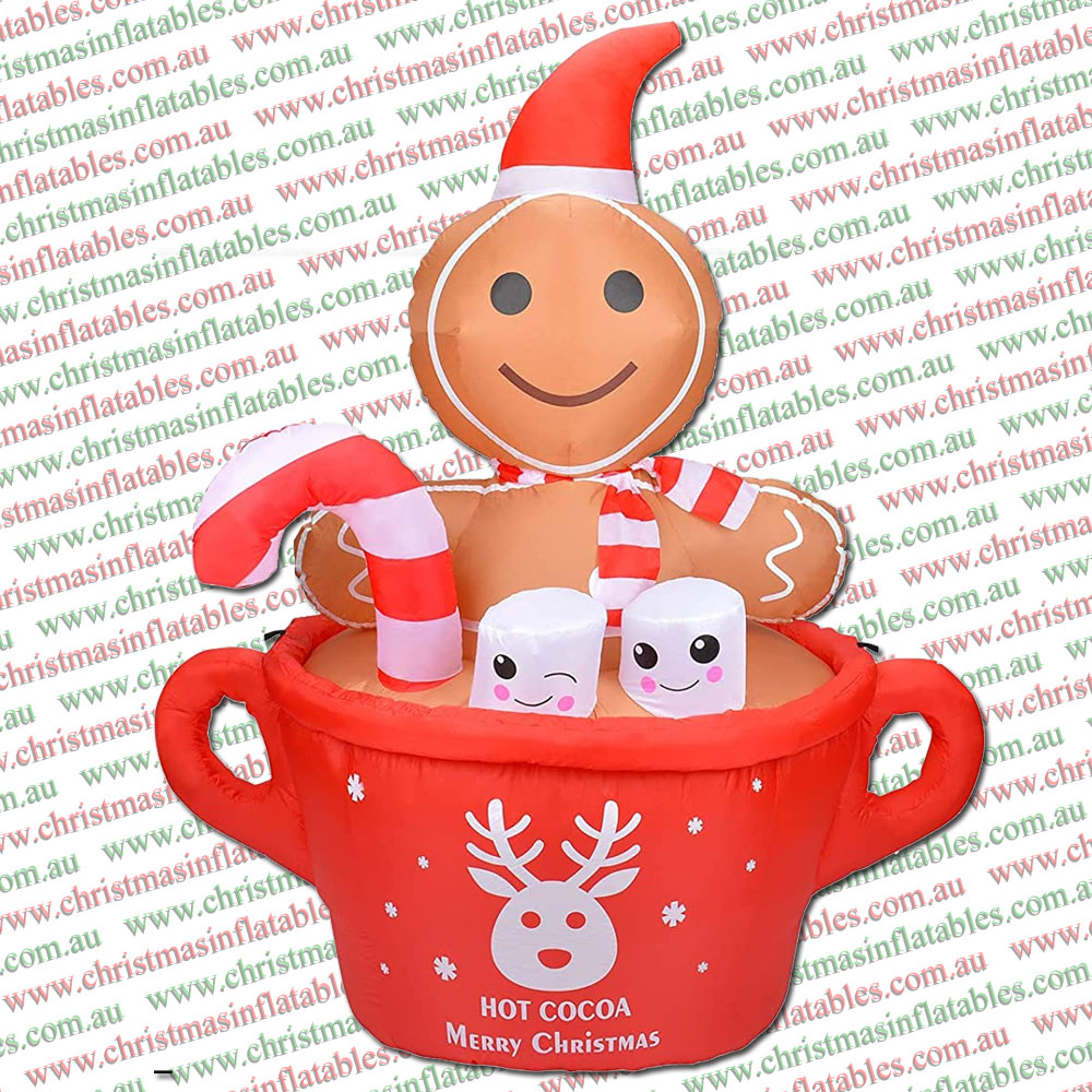 1.7m Gingerbread Dipping in Cocoa Cup Inflatable