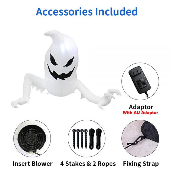 1.1m Scary Ground Crawler Ghost Halloween Inflatable - Image 8