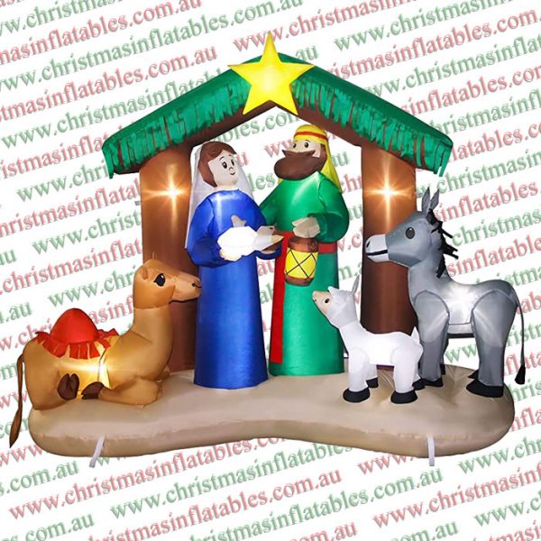 2m Nativity Stable with Star and Animals Inflatable