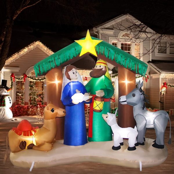 2m Nativity Stable with Star and Animals Inflatable - Image 10