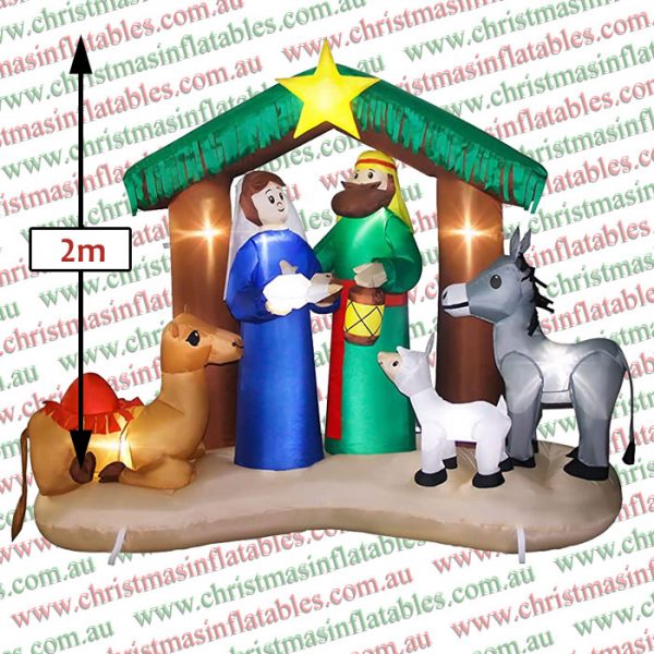 2m Nativity Stable with Star and Animals Inflatable - Image 2