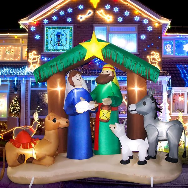 2m Nativity Stable with Star and Animals Inflatable - Image 3