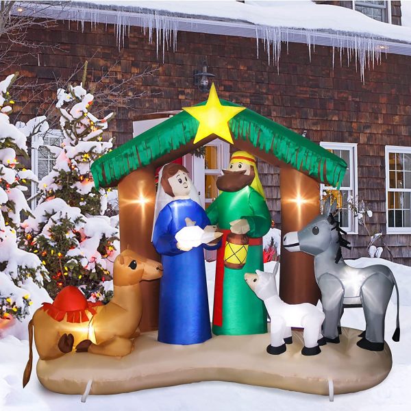 2m Nativity Stable with Star and Animals Inflatable - Image 7