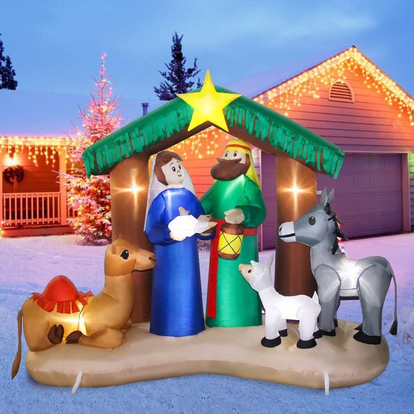 2m Nativity Stable with Star and Animals Inflatable - Image 8