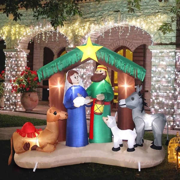 2m Nativity Stable with Star and Animals Inflatable - Image 9