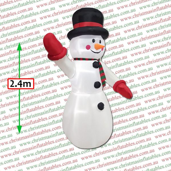 2.4m Snowman with Carrot Nose Christmas Inflatable - Image 2