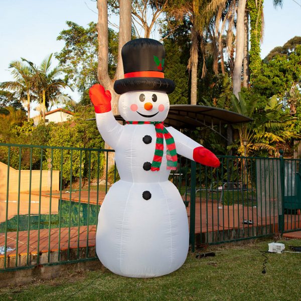 2.4m Snowman with Carrot Nose Christmas Inflatable - Image 3