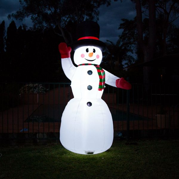 2.4m Snowman with Carrot Nose Christmas Inflatable - Image 4