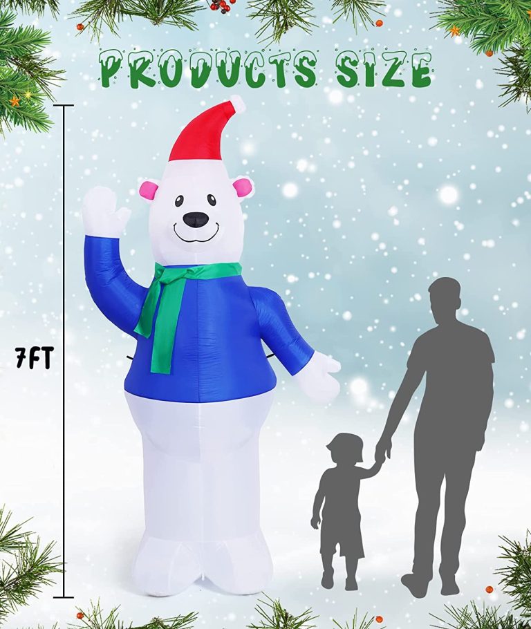 2.1m Waving Polar Bear Christmas Inflatable – Airfigs Inflatables