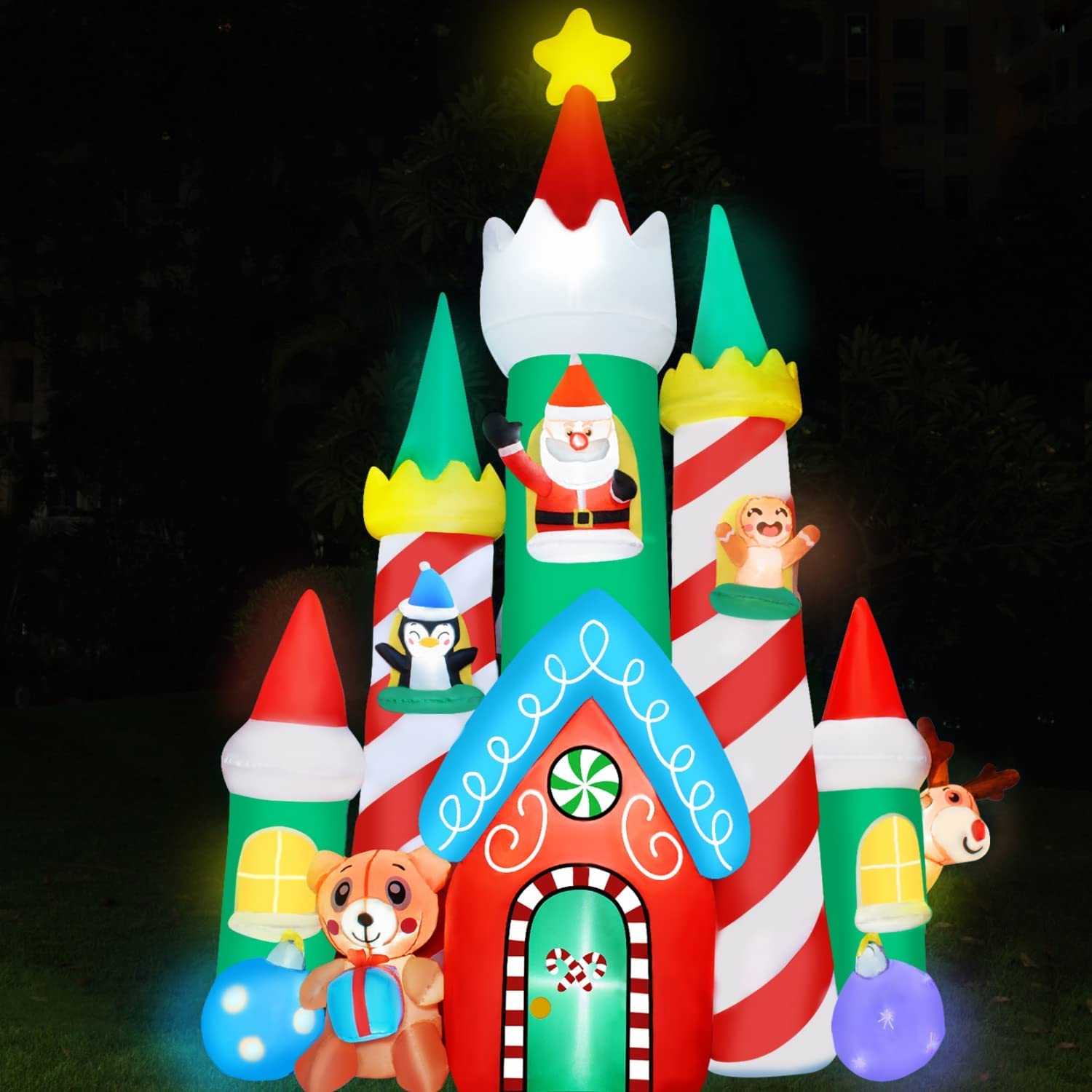 3m Christmas Castle with Santa and Friends Inflatable - Image 10