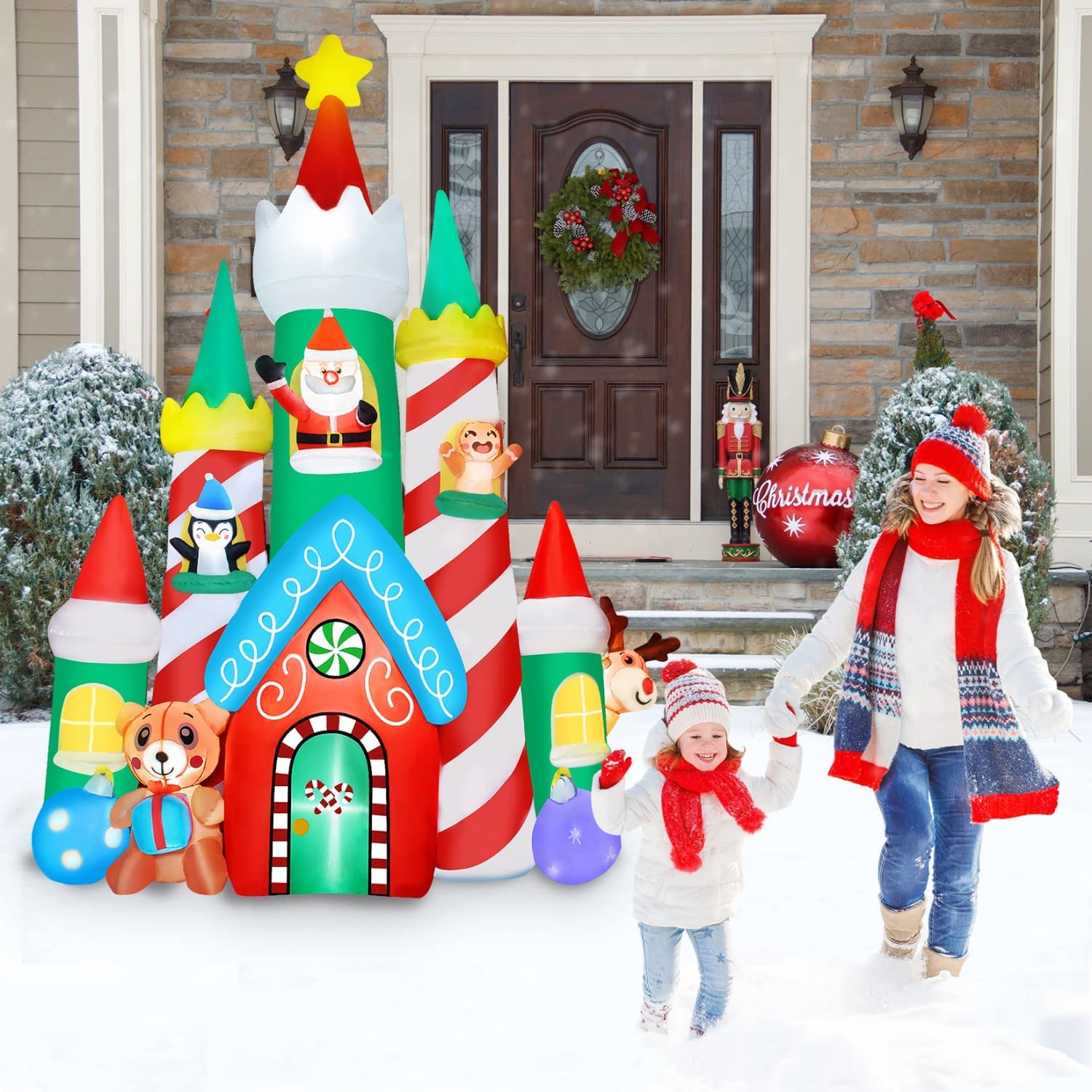 3m Christmas Castle with Santa and Friends Inflatable - Image 4