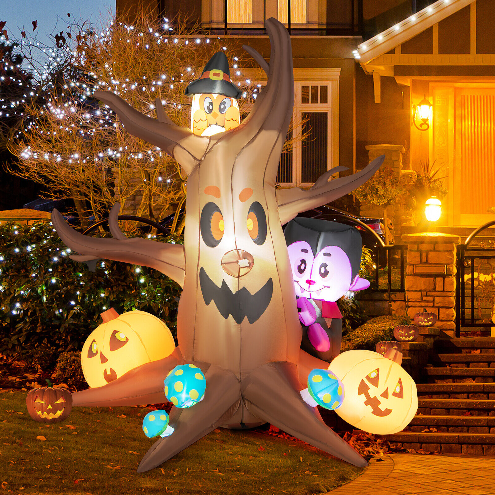 1.8M Tree, Owl, Bat, Pumpkin and Vampire Inflatable Tree - Image 4